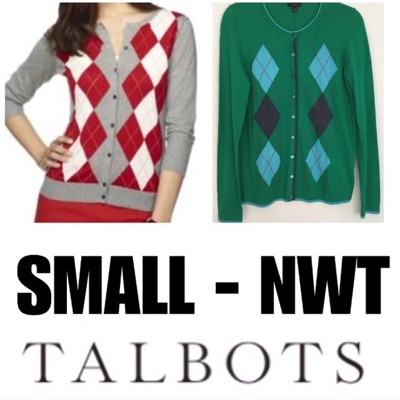 Talbots Sweaters - NWT Sz S Talbots Argyle Cardigan